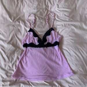 VTG Rampage pink and black lace camisole